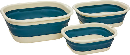 Folding Washing Basins Set of 3 pcs F-v Blue 214521b