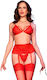 Chilirose Cr 4895 5 Stück Sexy Dessous-Set Rot