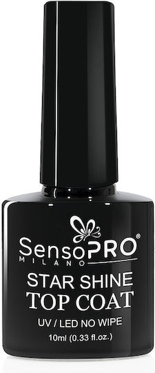 Top Coat Ojă Semipermanentă Star Shine Sensopro Milano 10ml Finish Gel