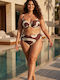 S0556 Set Bikini με Ελαφριά Ενίσχυση Καφε