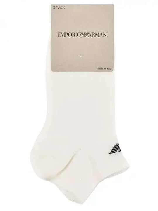 Emporio Armani Men's White Socks 3Pack