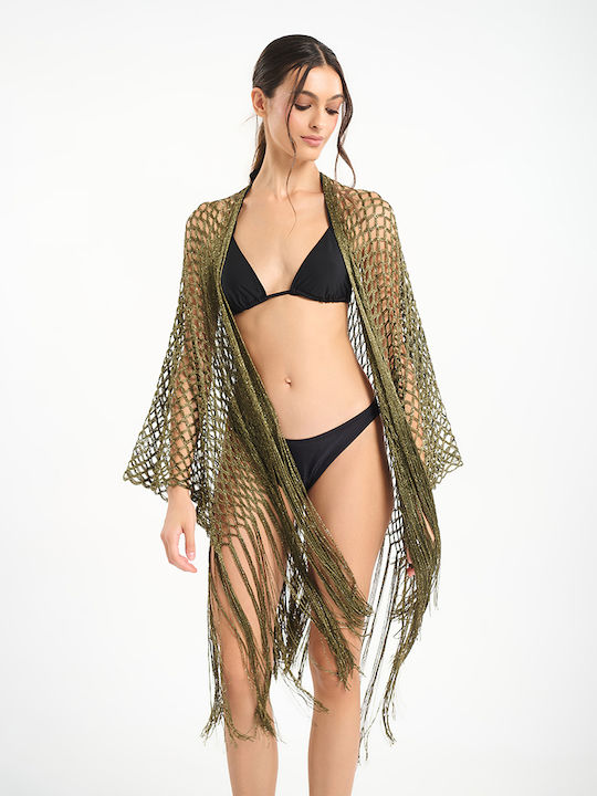 Ble Resort Collection Κιμονό Παραλίας Σκούρο Πράσινο
