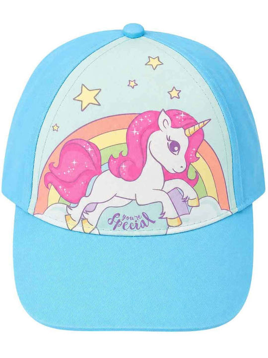 Childrenland Kinderhut Jockey Stoff Hellblau