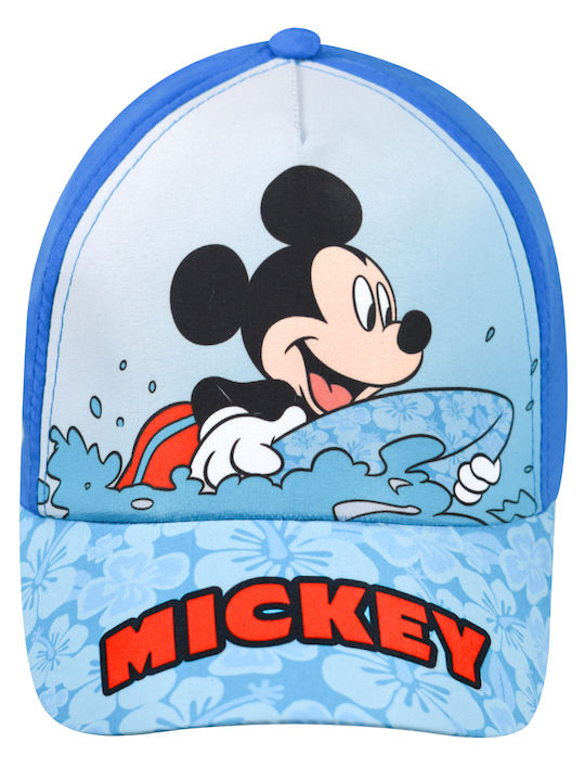 Stamion Детска Шапка С Козирка Текстилна Mickey Светлосин