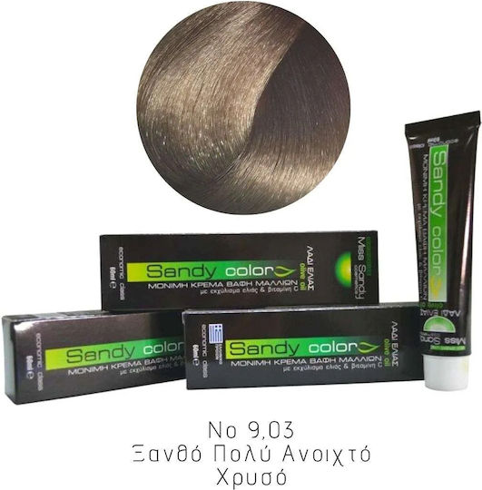 Miss Sandy Βαφή Μαλλιών No 9,03 Ξανθο Πολυ Ανοιχτο Χρυσο 60ml