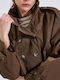 Women's Brown Gabardine Coat 20-060169-0