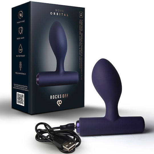 Rocks Off Anal Plug mit Vibration Blau