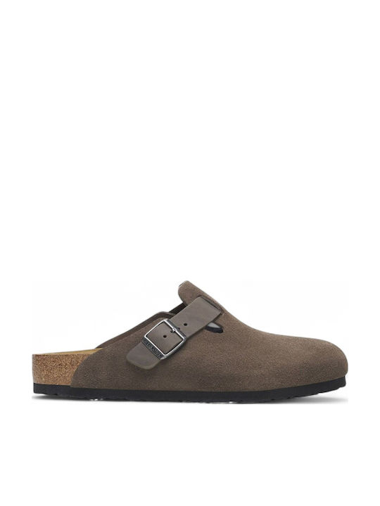 Birkenstock Boston Men's Leather Clogs Brown