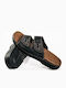 Leather Men's Sandals In Black Colour