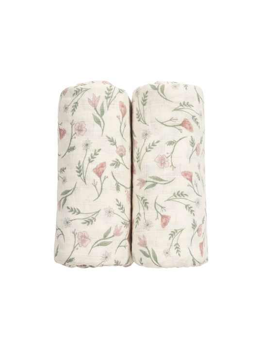 Meyco Muslin Swaddle Blankets Multicolour 120x120cm 2 Pieces