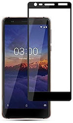 Tempered Glass Scratch Resistant Protective Glass Compatible with Nokia 3.1 Full Cover Black