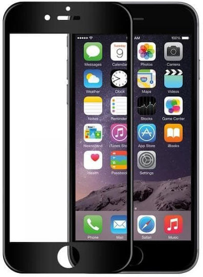 Закалено Стъкло Мека Ръб iPhone 6s Plus 6 Plus Пълно Черно OEM