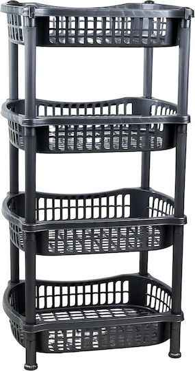 Sidirela Raft De Bucătărie Din Plastic Cu 4 Locuri Gri 32x45x72cm E-1536