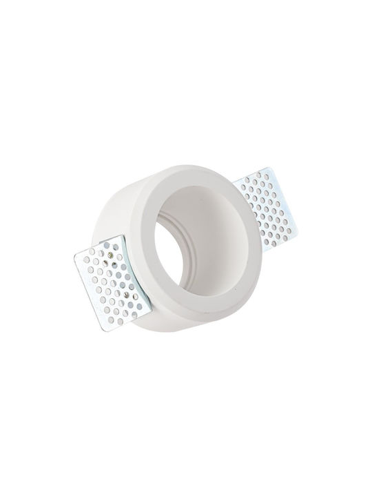VK Lighting Plaster Recessed Spot with GU10 Socket White 8x8cm