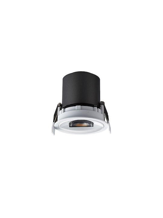 VK Lighting Μεταλλικό Χωνευτό Σποτ με Ενσωματωμένο LED και Θερμό Λευκό Φως Λευκό 10.1x10.1εκ.