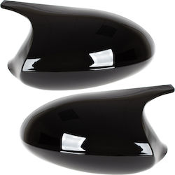 Bmw 3 E90 E91 E92 E93 05-09 Mirror Cover Black Glossy Left + Right 2 Pcs Set