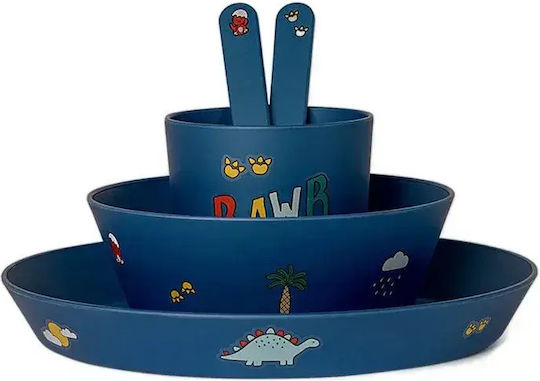 Citron Melamine Blue Feeding Set 5pcs for 6+ Months
