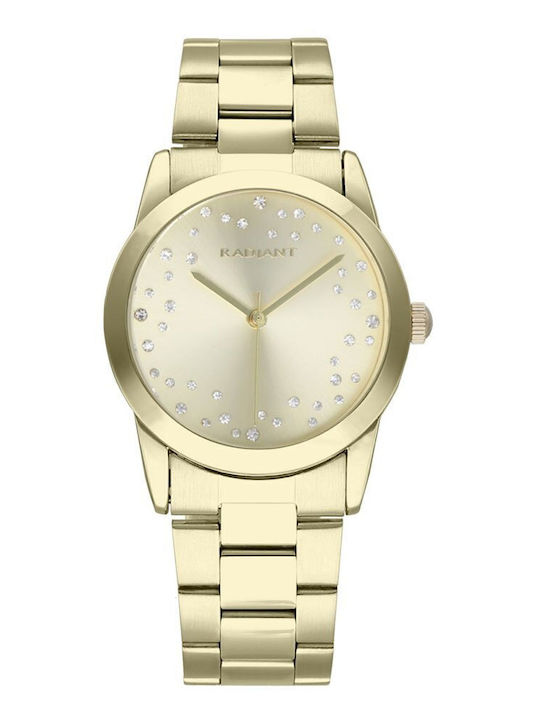 Radiant Womens Watch 36mm Battery With Gold Metal Bracelet