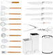 SPV Cooking Utensil Set Made of Silicone With Stand 19 Pieces White
