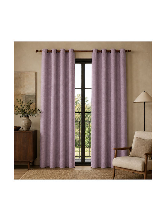 My Home Luxury Vorhang mit Bleistiftfalten Lila 280x270cm