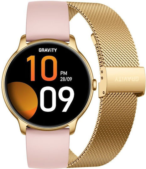 Gravity GT31-1 42mm Smartwatch with Heart Rate Monitor (Golden)