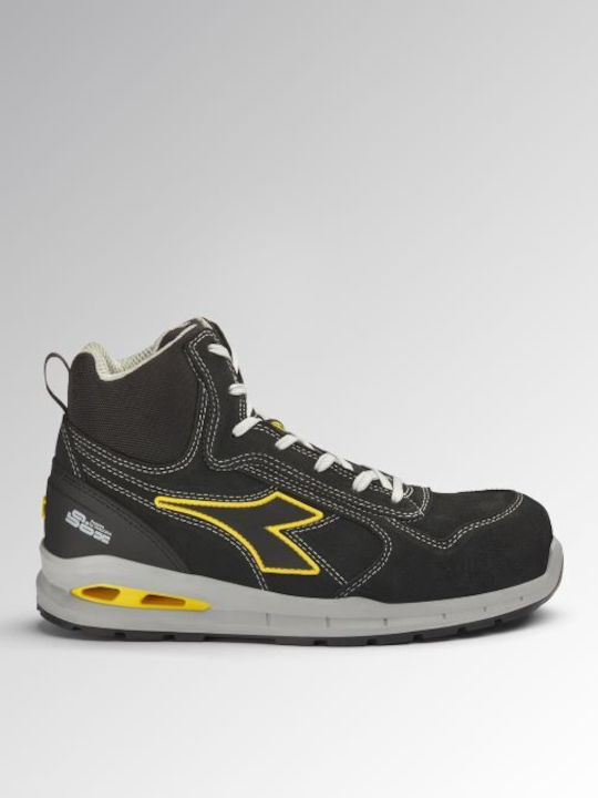 Utility Diadora Αδιάβροχο Μποτάκι Ασφαλείας Μαύρο Run A.box Mid S3s Fo Sr Esd En Iso 20345:2022 182529