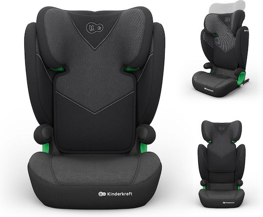 Kinderkraft Junior Fix 2 Plus Καθισματάκι Αυτοκινήτου High-back Booster i-Size με Isofix Black