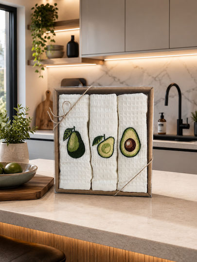 Kipper Fruits.a Πετσέτα Κουζίνας από 100% Βαμβάκι σε Λευκό Χρώμα 40x60cm 3τμχ Kipper Fruits.a Πετσέτα Κουζίνας από 100% Βαμβάκι σε Λευκό Χρώμα 40x60cm 3τμχ