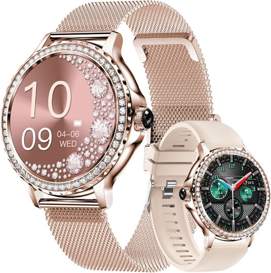 Veltori VT320-1 Smartwatch mit Herzfrequenzsensoren Rose Gold