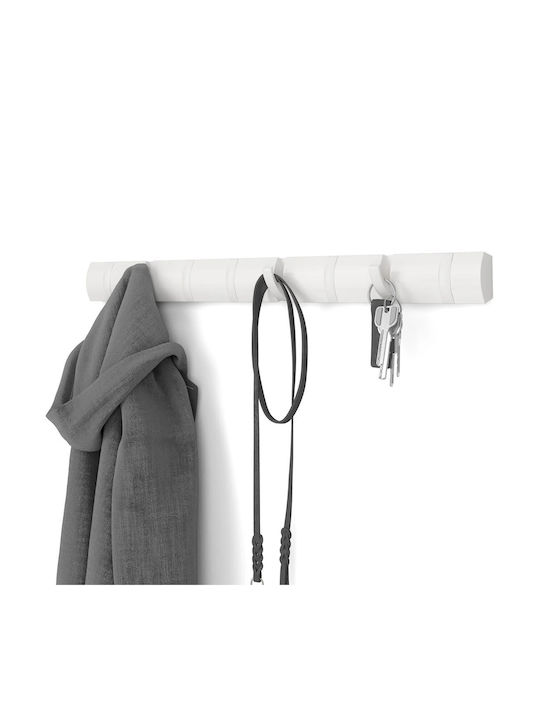 Umbra Flip Wooden Wall Hanger 8 Hooks White 81....