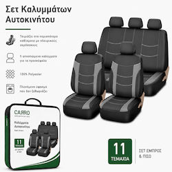 Carro 395364 Σετ Καλυμμάτων Αυτοκινήτου Mitsubishi Lancer Colt Eclipse Imiev P U Space Star Jeep Pajero Outlander Asx Βαμβακερό Ύφασμα Δερματίνη Σετ Εμπρός Πίσω 11 Τεμαχίων Μαύρο Γκρι
