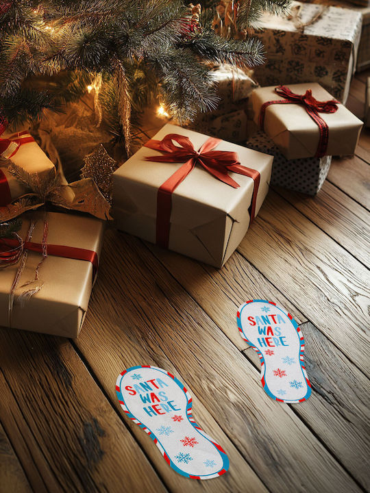 Sticker Santa Claus Footprints 25x10 Cm Set 2 Pieces Decorative Adhesive