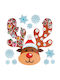 Calendar Advent Autocolant De Perete De Crăciun Ren 3D Reutilizabil Autocolant Decor 30 X 33 Cm