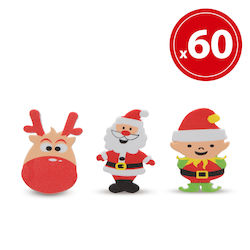 Christmas Foam Stickers 5 Cm Santa Claus Elf Reindeer Decorations Gifts Windows