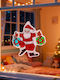 Decorațiune De Crăciun Pentru Fereastră 30x29 Cm Ornament Cu Model Moș Crăciun Cu Ventuză