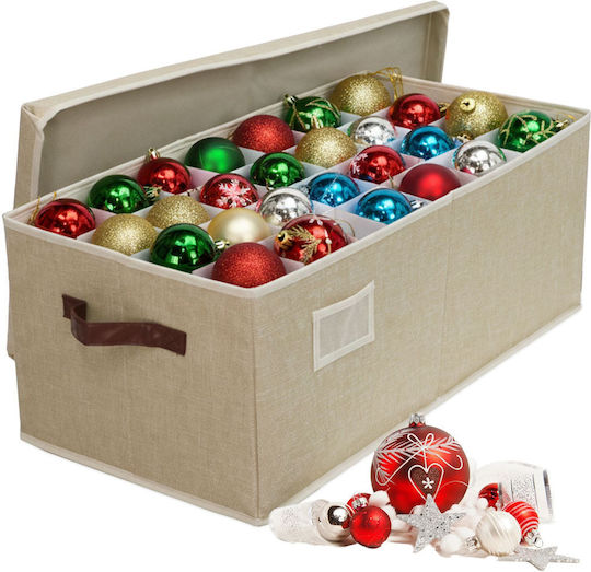 Relaxdays Christmas Bauble Box Snowflake Design 26x66.5x33cm Capacity 96 Baubles Multicolor