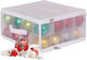 Relaxdays Christmas Bauble Storage Box White Tr...