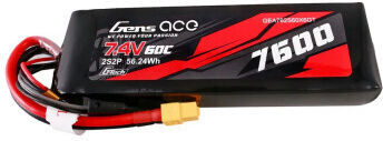 Gens Ace Baterie Li-Po 7.4V 7600mAh 60C 2S XT60 pentru Vehicul RC