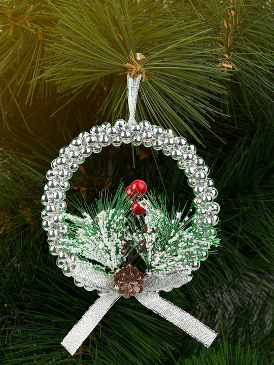 Alista Home Christmas Decorative Plastic Wreath with Diameter 10cm Silver