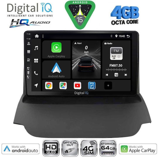Digital IQ Ηχοσύστημα Αυτοκινήτου για Ford EcoSport 2012-2018 (Bluetooth/USB/WiFi/GPS/Apple-Carplay/Android-Auto) με Οθόνη Αφής 9"