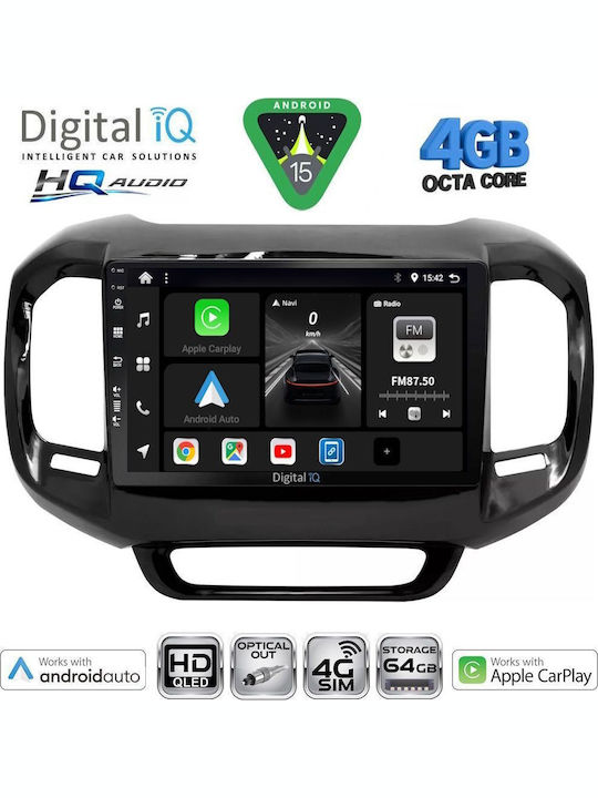 Digital IQ Car Audio System for Fiat Toro 2017 (Bluetooth/USB/WiFi/GPS/Apple CarPlay/Android Auto) with 9" Touch Screen