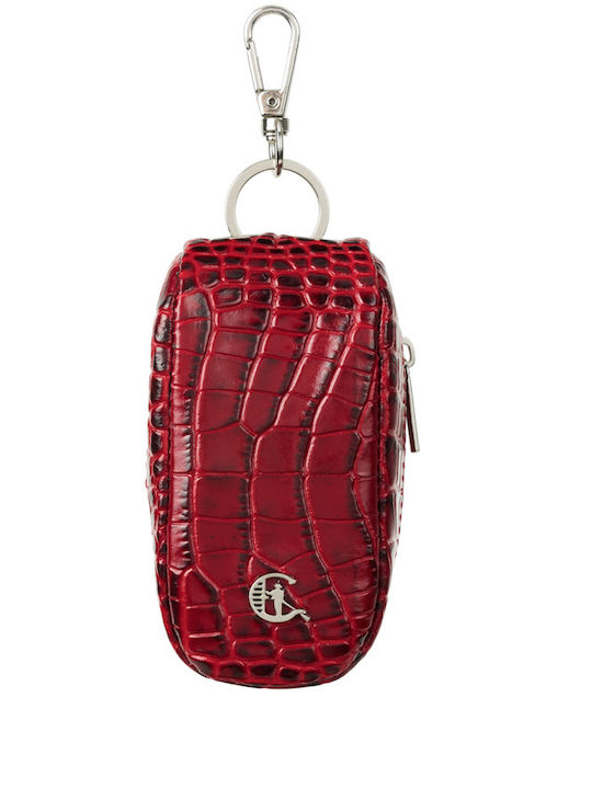 Canaletto Leather Key Holder Red Crocodile Pattern Leather Ed70s162