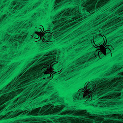 Spinnenetz Spinnen Grüne 4-5 M² Synthetisches Baumwollmaterial 4 Spinnen Halloween Spinnenetz Spinnen Grüne 4-5 M² Synthetisches Baumwollmaterial 4 Spinnen Halloween