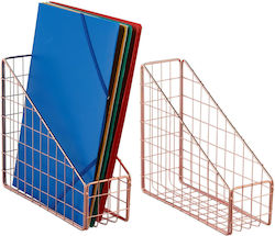 Set 2 Organizatoare Pentru Dosare De Documente Roz Auriu 23x9x25.5cm