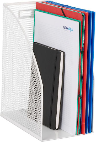 Relaxdays Document Holder Mesh Design White 32x16x24.5cm