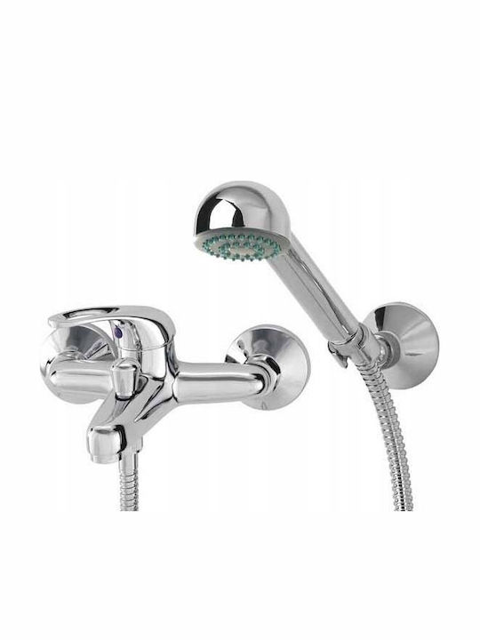 Diamond Mixing Bathtub Faucet Complete Set Silver