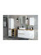 Deftrans Oglindă de Baie din Metal cu Dulap 60x60cm Alb