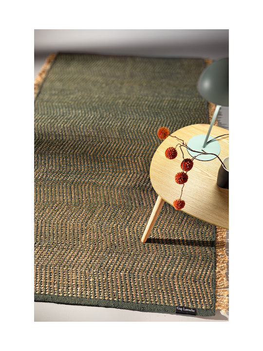 Guy Laroche Zigk Zagk Jute Runner Rug Olive 60x...