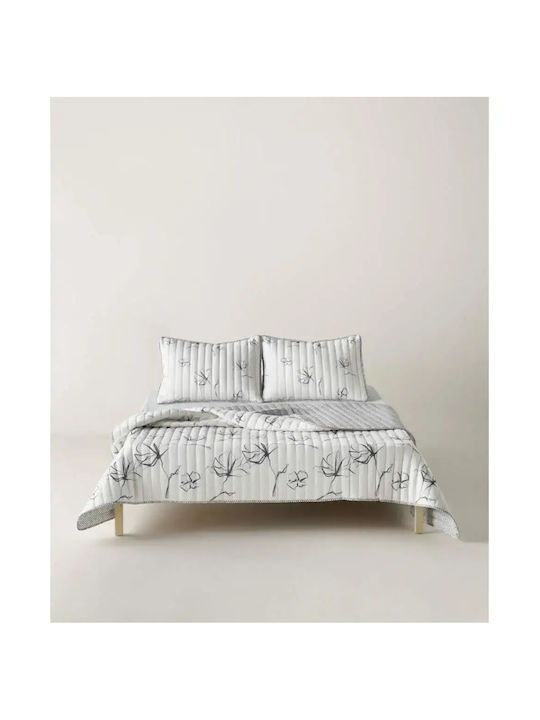 Kentia Incu Σετ Κουβερλί Υπέρδιπλο Microfiber White- Black 220x240cm 3τμχ