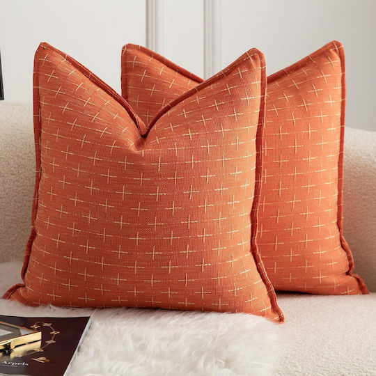 Mandioo Διακοσμητική Μαξιλαροθήκη Orange 55x55εκ.